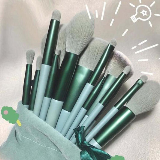 13-Pc Soft Makeup Brush Set – Powder, Foundation, Eyeshadow & Concealer
